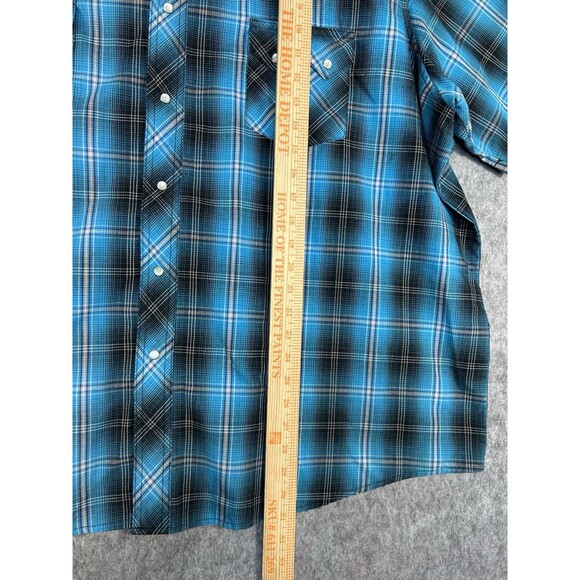 Wrangler Western Shirt Plaid Pearl Snap Short Sleeve Cowboy Size 3XL Lot Of 2 - Picture 4 of 15